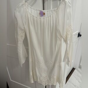 Bronte Embroidered Off the Shoulder Dress Size S